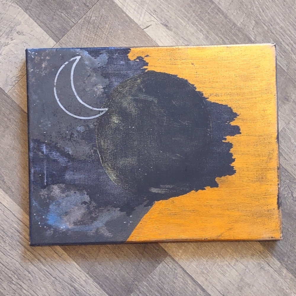 Sun in moon painting